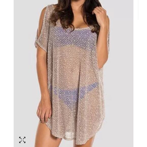 Elif For Jordan Taylor Women's  Open Knit Cover Up Light Pink Size M - Picture 4 of 10